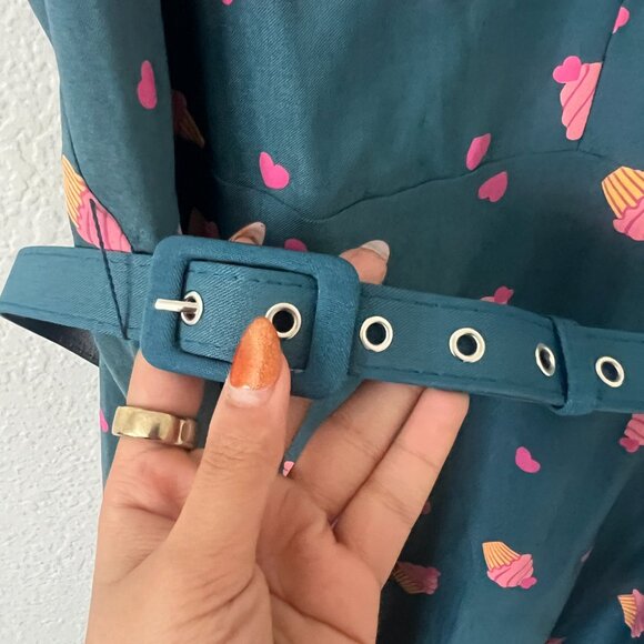 NWT Unique Vintage Sz 3X 1960s Ohara Swing Fit & Flare Dress Blue Cupcakes Retro - Picture 6 of 10